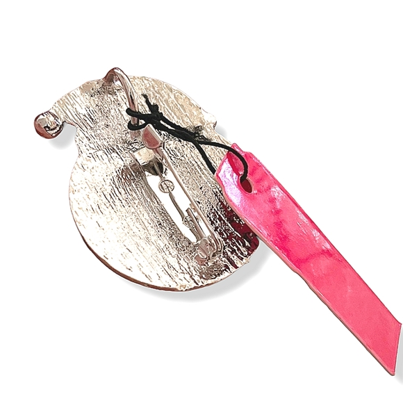 Jack skellington silver red and white crystal necklace/brooch - Picture 5 of 16